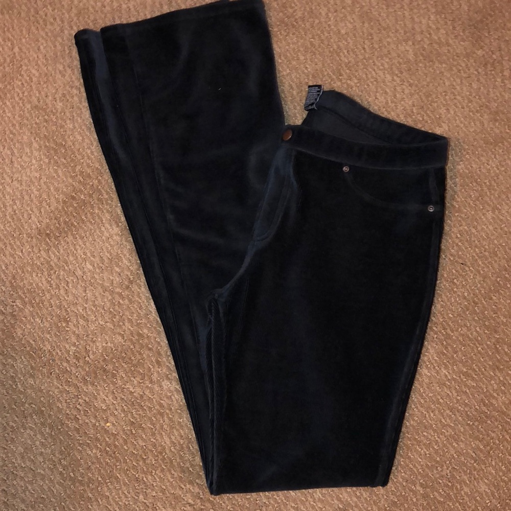 Velvet boot leg ribbed jeggings